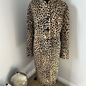 Kasper Black and Tan Animal Print Coat